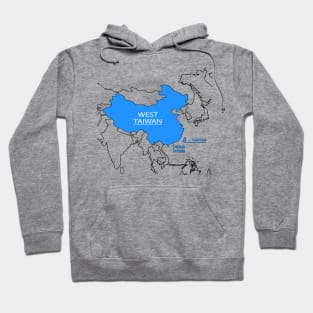 Funny China Map Define China Is West Taiwan Hoodie